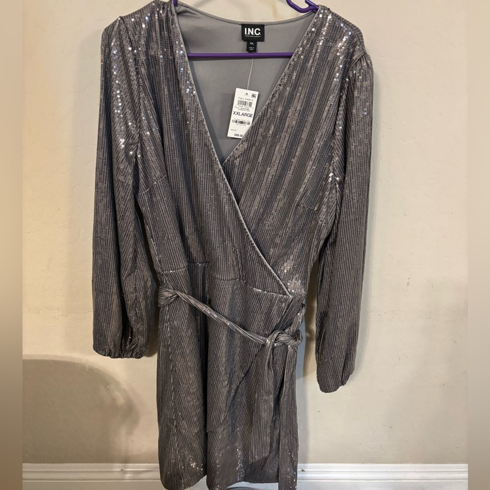INC International Concepts Gray Blazer with Black Label